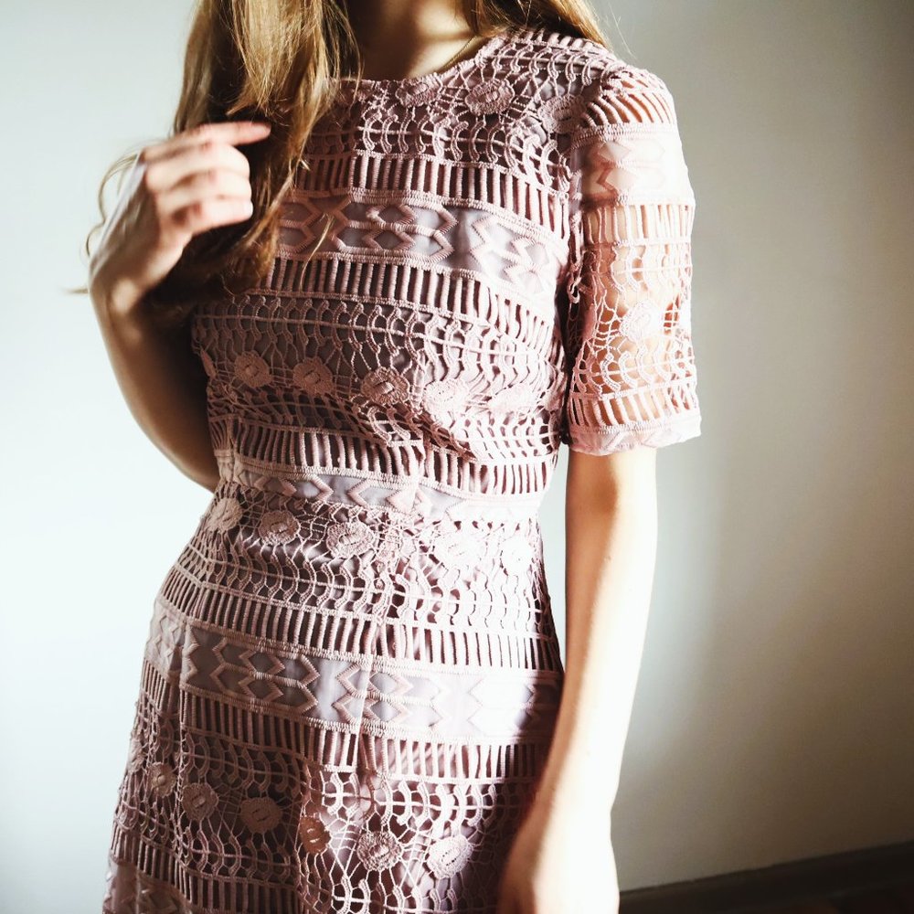 Pink/mauve ASOS midi dress size six